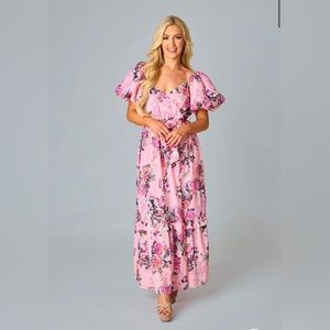BuddyLove | SYDNEY PUFF SLEEVE MAXI DRESS - BASHFUL - MEDIUM - WORN ONCE